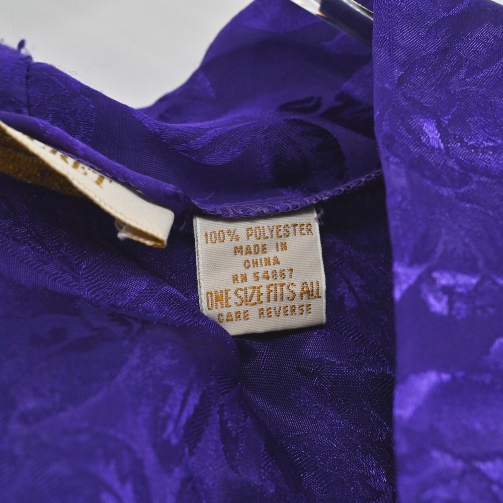 Victorias Secret Gold Label Floral Robe Womens Size OS Purple Vintage Y2K Kimono - Picture 9 of 15